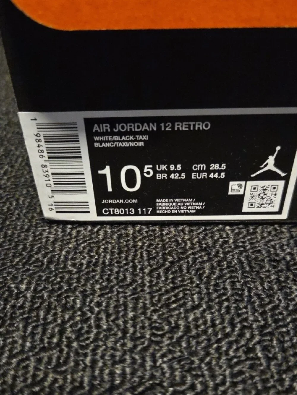 Air Jordan 12 Men's Basketball Sneakers — White/Black